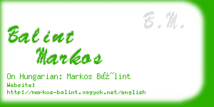 balint markos business card